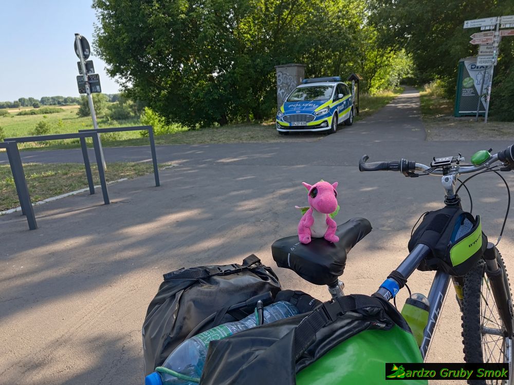 policja przy moście w Siekierkach
