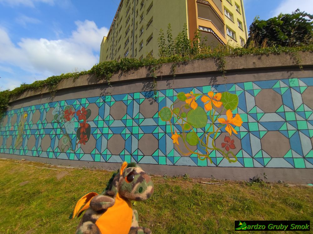 mural inspirowany pracami Wyspiańskiego i Malczewskiego